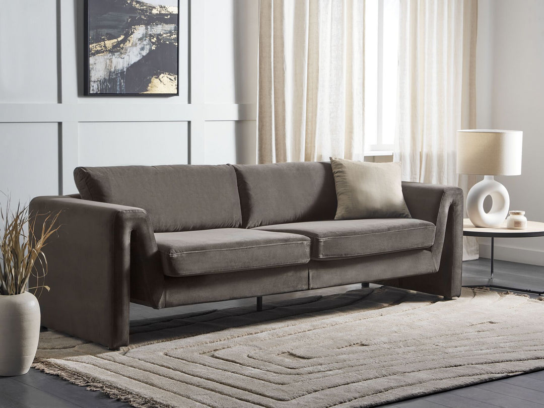 Maunu 3 Seater Velvet Sofa Graphite Grey