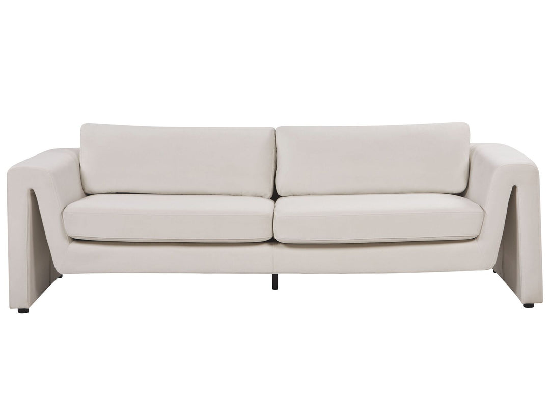 Maunu 3 Seater Velvet Sofa Light Beige