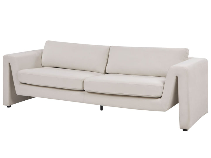 Maunu 3 Seater Velvet Sofa Light Beige