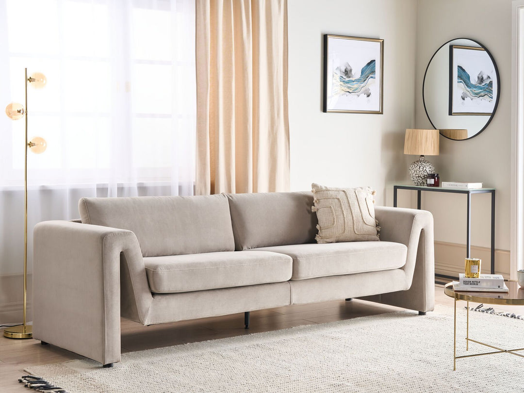 Maunu 3 Seater Velvet Sofa Taupe