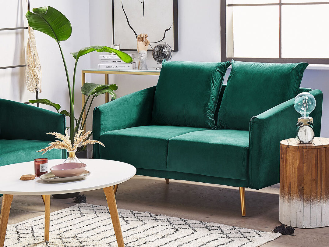 Maura 2 Seater Velvet Sofa Emerald Green