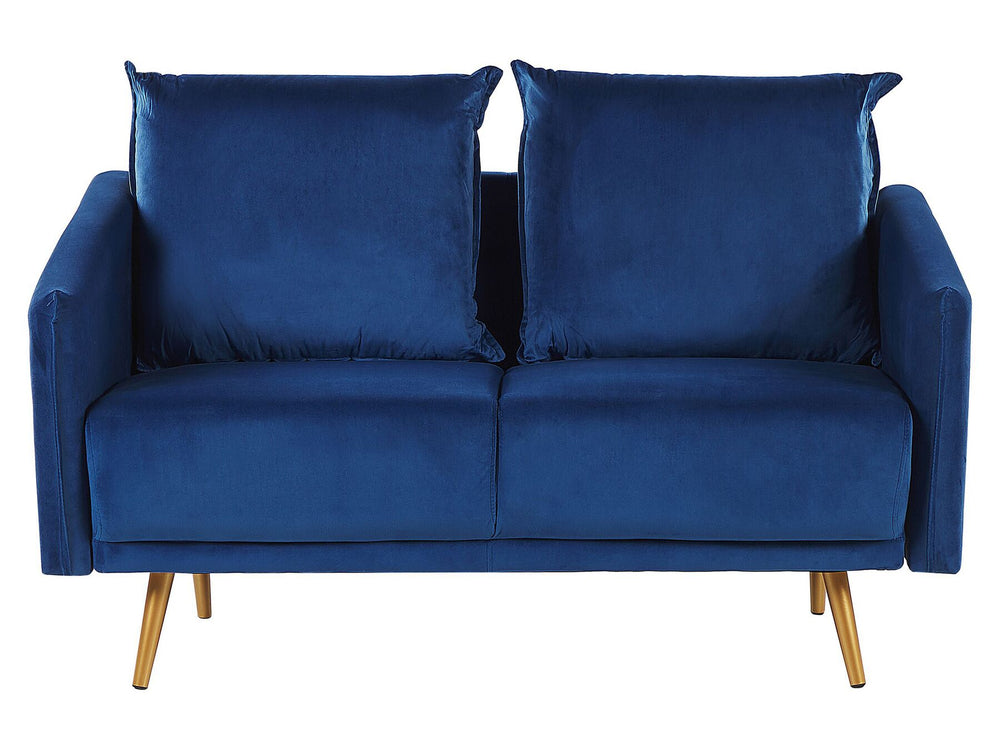 Maura 2 Seater Velvet Sofa Navy Blue