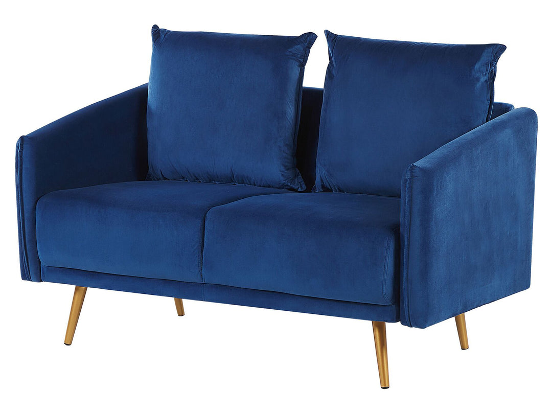 Maura 2 Seater Velvet Sofa Navy Blue