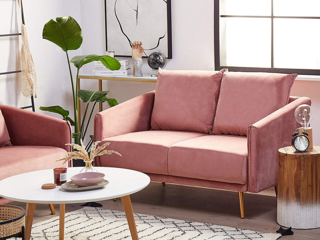 Maura 2 Seater Velvet Sofa Pink