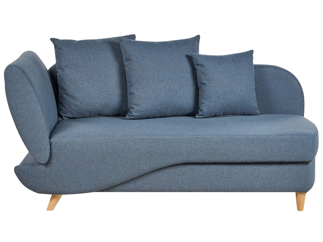 Meri II Left Hand Fabric Chaise Lounge with Storage Blue