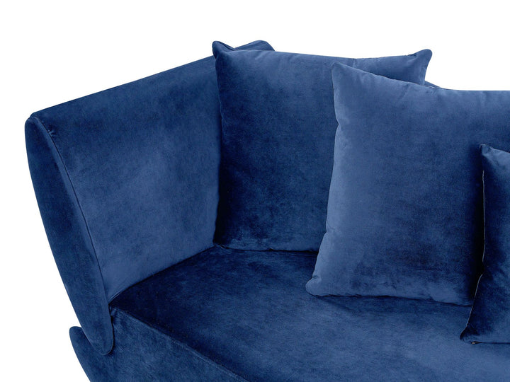 Meri II Left Hand Velvet Chaise Lounge with Storage Blue