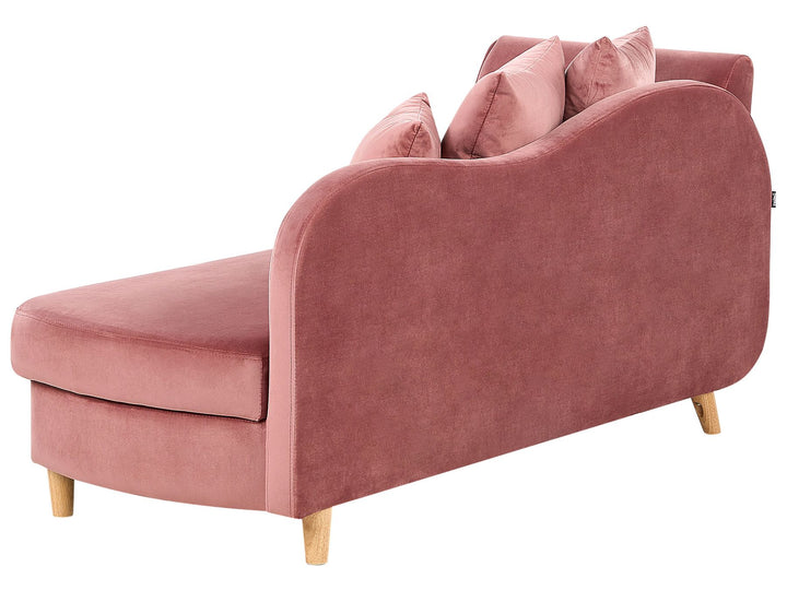 Meri II Left Hand Velvet Chaise Lounge with Storage Pink