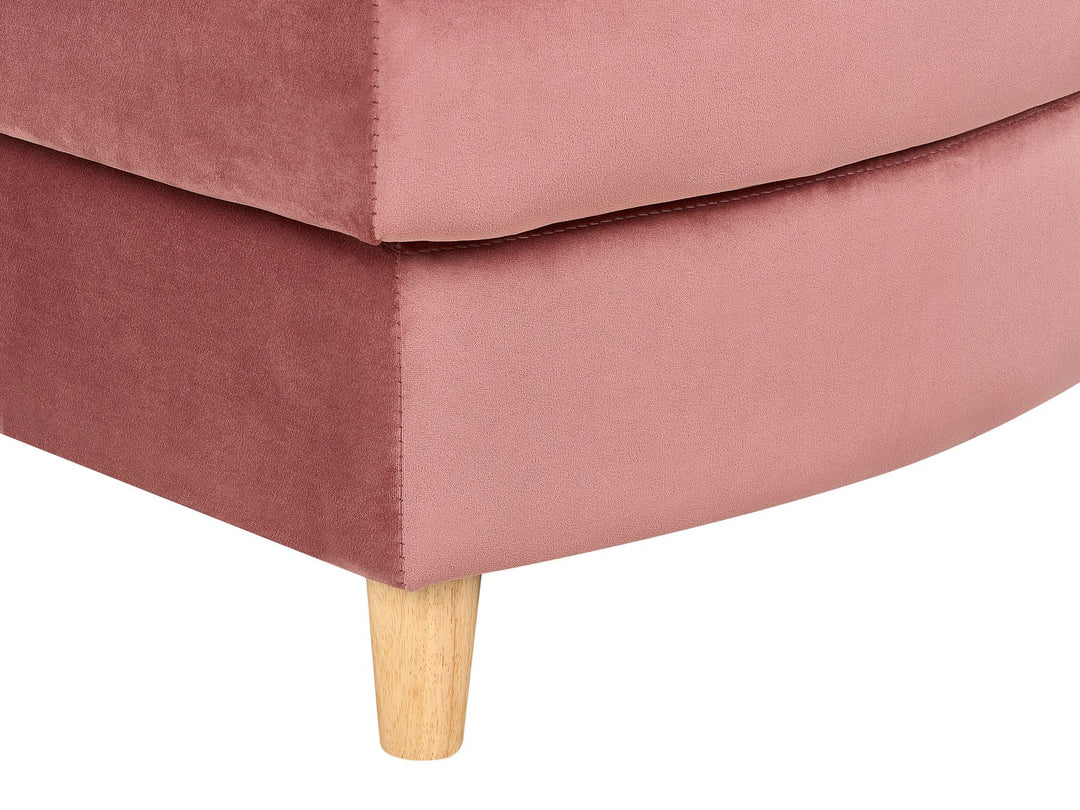 Meri II Left Hand Velvet Chaise Lounge with Storage Pink