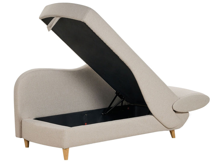 Meri II Right Hand Fabric Chaise Lounge with Storage Beige