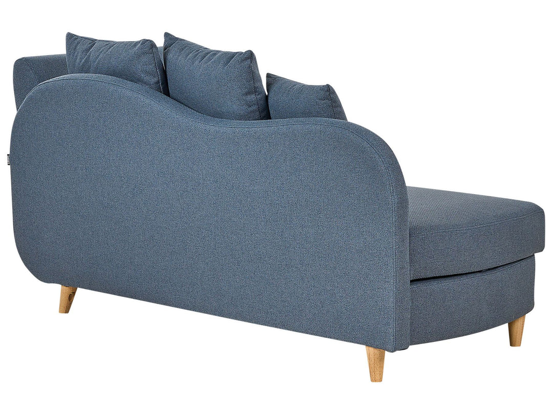 Meri II Right Hand Fabric Chaise Lounge with Storage Blue