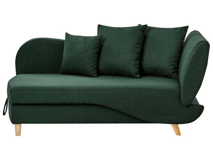 Meri II Right Hand Fabric Chaise Lounge with Storage Green