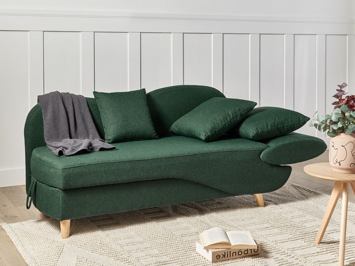 Meri II Right Hand Fabric Chaise Lounge with Storage Green