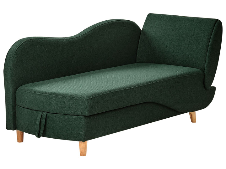 Meri II Right Hand Fabric Chaise Lounge with Storage Green