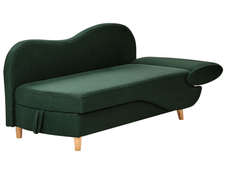 Meri II Right Hand Fabric Chaise Lounge with Storage Green