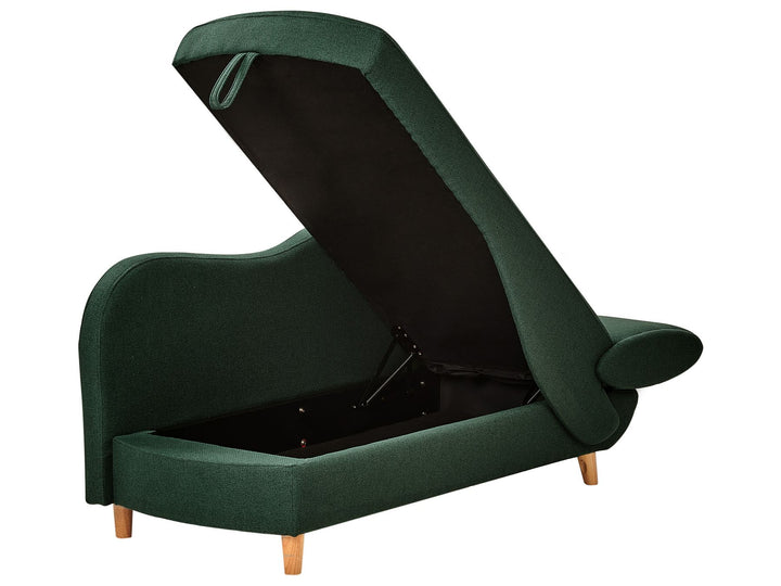 Meri II Right Hand Fabric Chaise Lounge with Storage Green