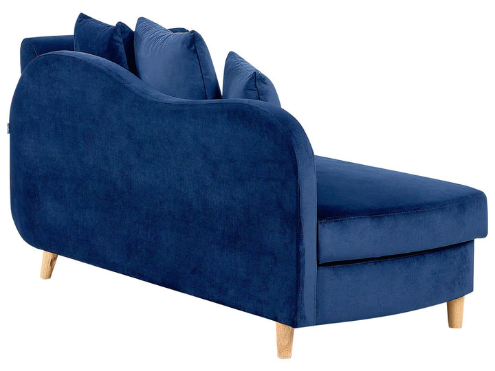 Meri II Right Hand Velvet Chaise Lounge with Storage Blue