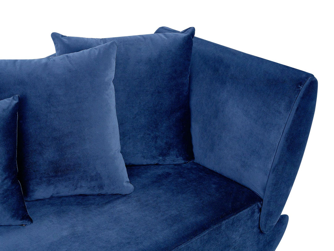 Meri II Right Hand Velvet Chaise Lounge with Storage Blue