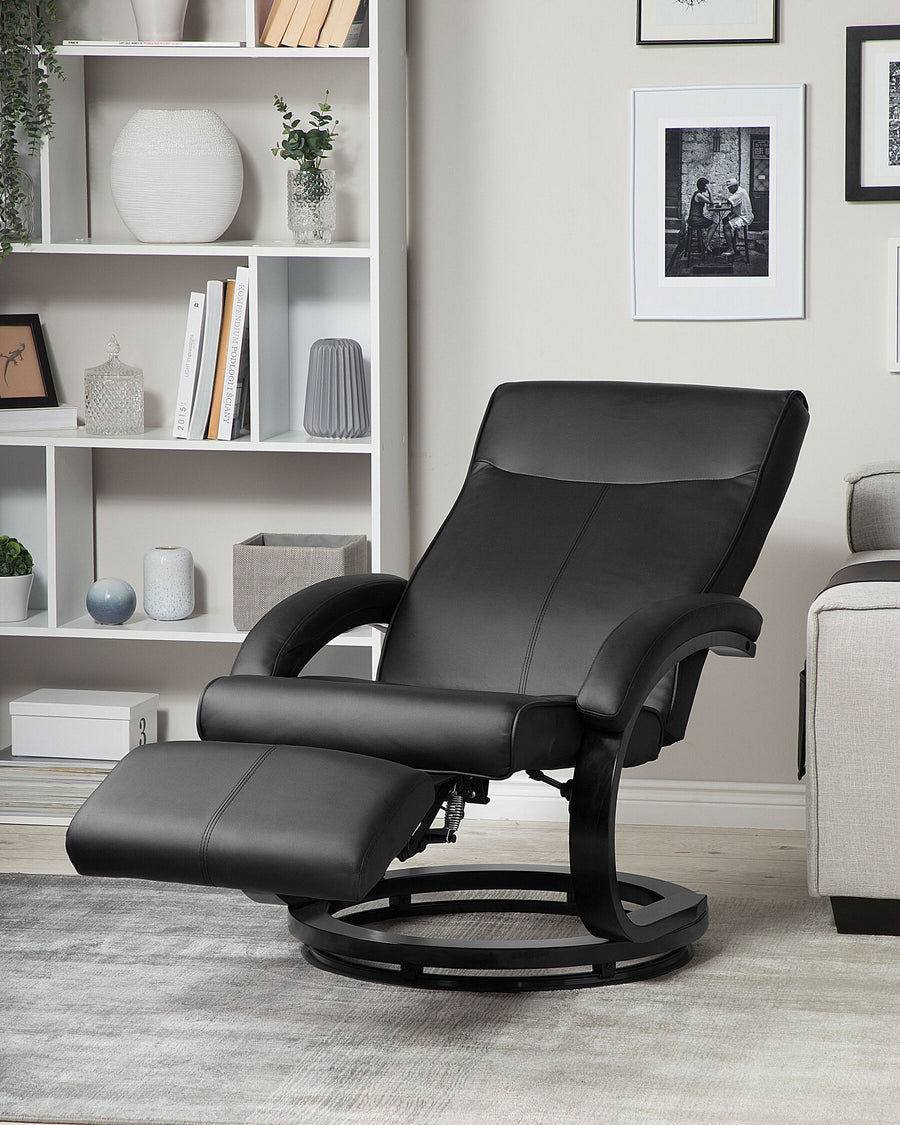 Might Armchair Faux Leather Black