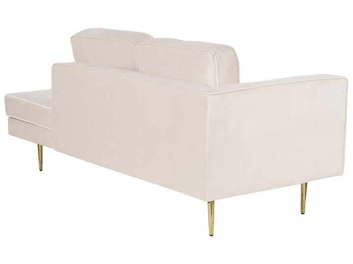 Miramas Left Hand Velvet Chaise Lounge Beige