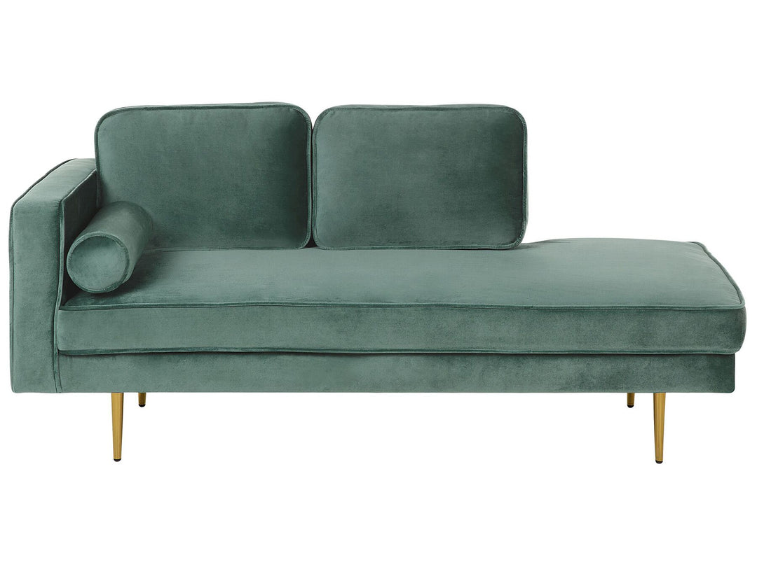 Miramas Left Hand Velvet Chaise Lounge Mint Green