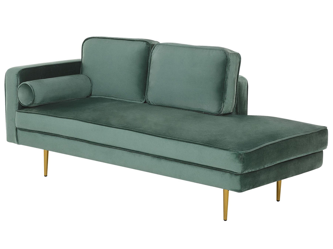 Miramas Left Hand Velvet Chaise Lounge Mint Green