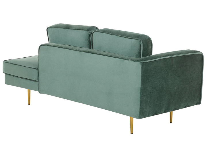 Miramas Left Hand Velvet Chaise Lounge Mint Green