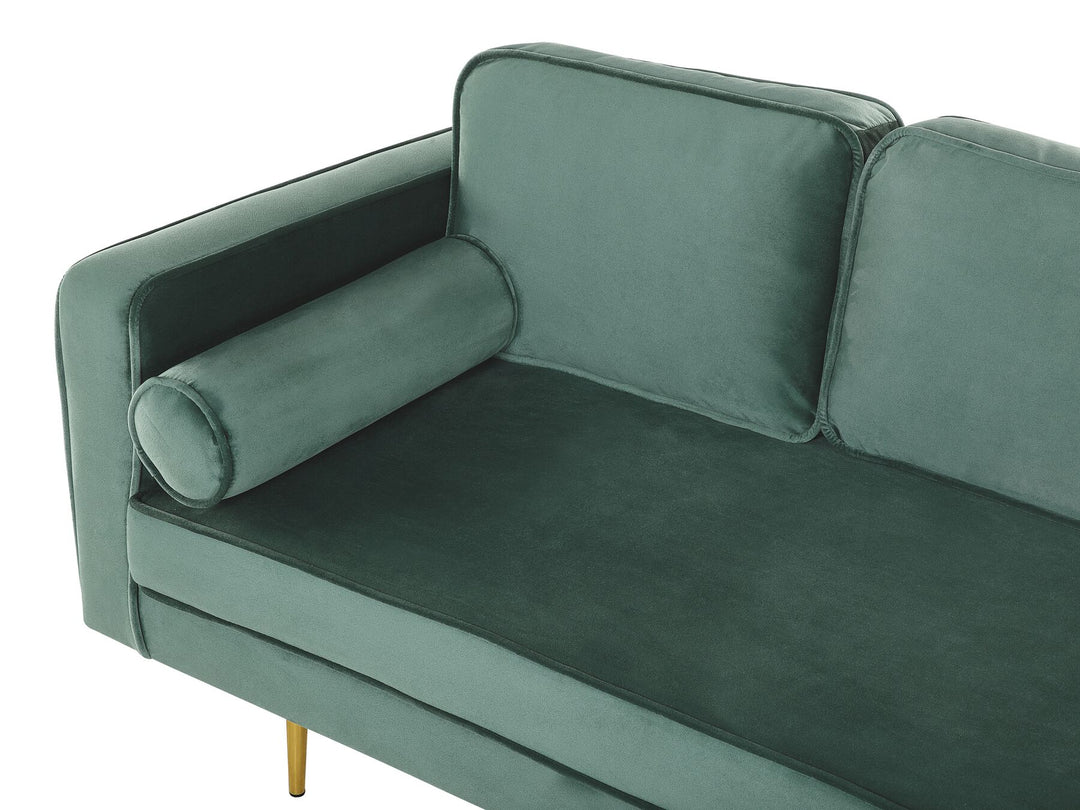 Miramas Left Hand Velvet Chaise Lounge Mint Green