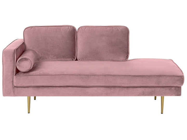 Miramas Left Hand Velvet Chaise Lounge Pink