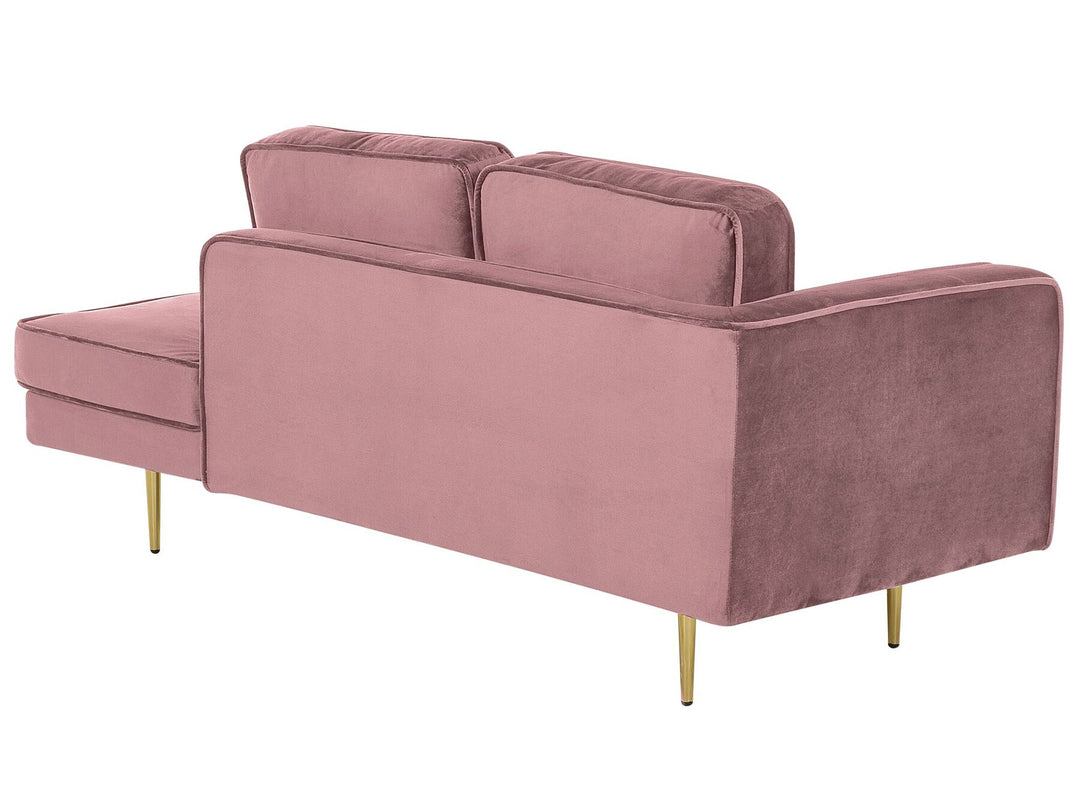 Miramas Left Hand Velvet Chaise Lounge Pink