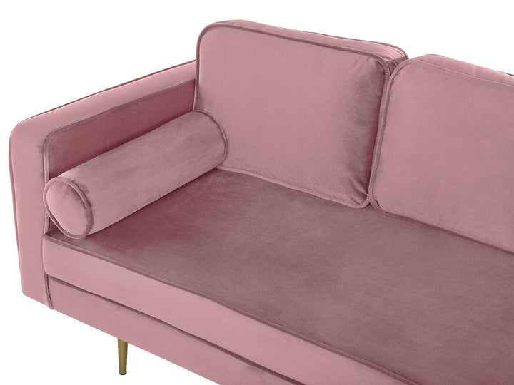 Miramas Left Hand Velvet Chaise Lounge Pink