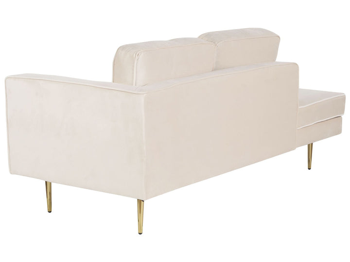 Miramas Right Hand Velvet Chaise Lounge Beige