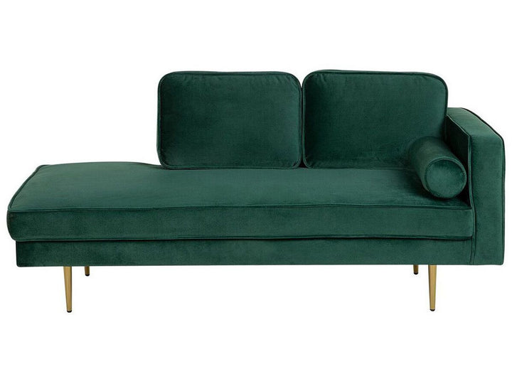 Miramas Right Hand Velvet Chaise Lounge Emerald Green