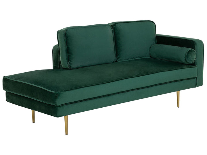 Miramas Right Hand Velvet Chaise Lounge Emerald Green