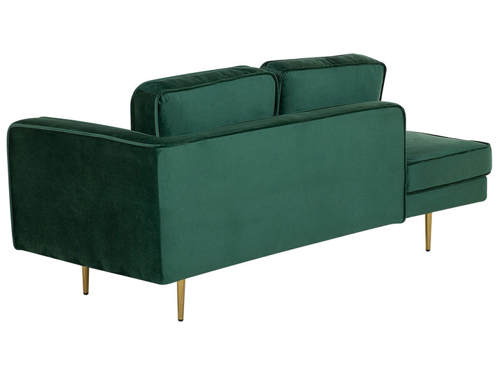 Miramas Right Hand Velvet Chaise Lounge Emerald Green