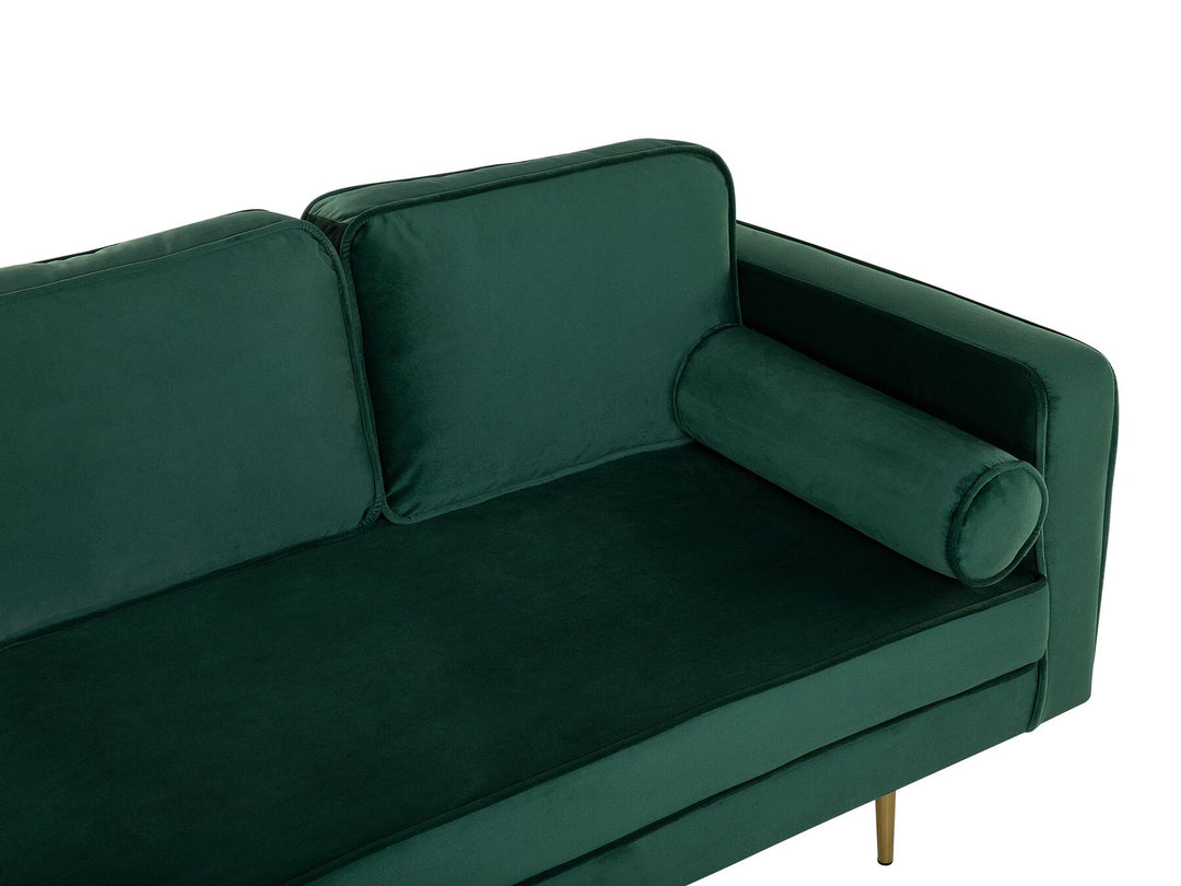 Miramas Right Hand Velvet Chaise Lounge Emerald Green