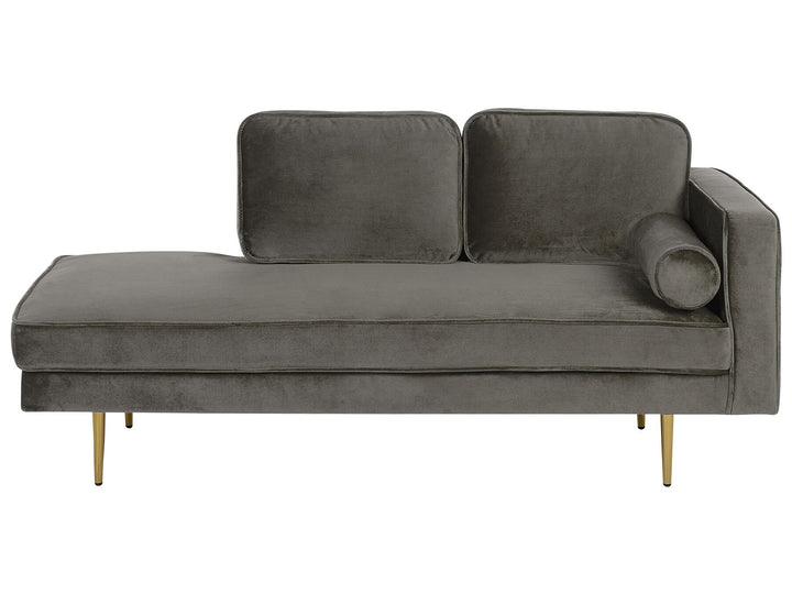 Miramas Right Hand Velvet Chaise Lounge Grey