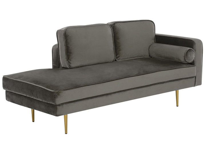 Miramas Right Hand Velvet Chaise Lounge Grey