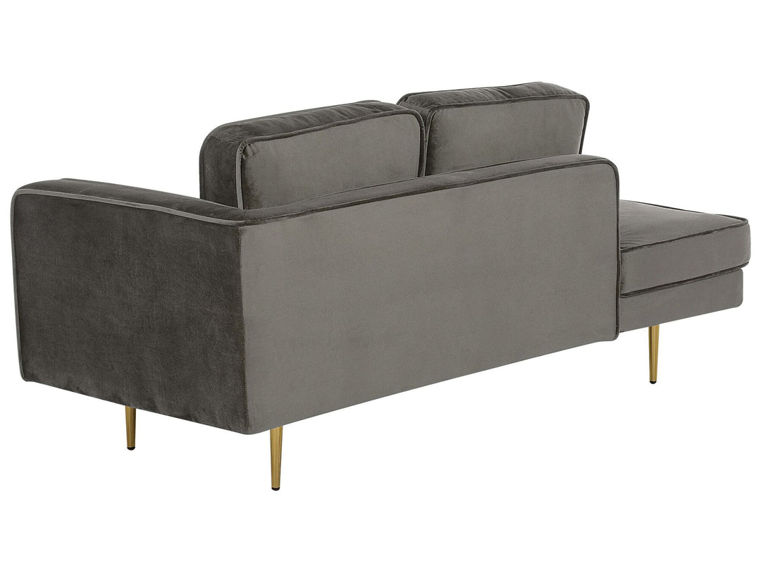 Miramas Right Hand Velvet Chaise Lounge Grey