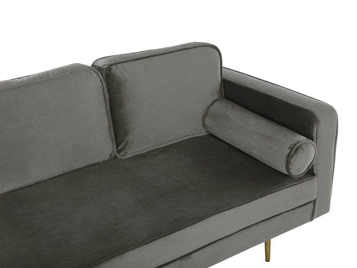 Miramas Right Hand Velvet Chaise Lounge Grey