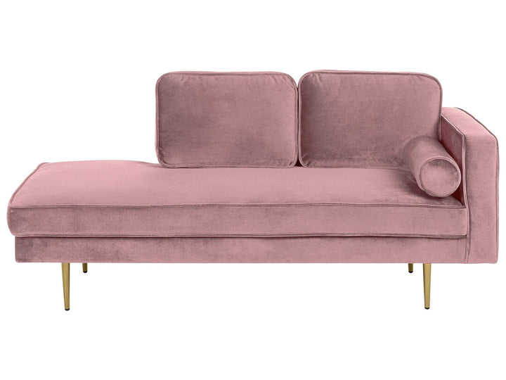 Miramas Right Hand Velvet Chaise Lounge Pink