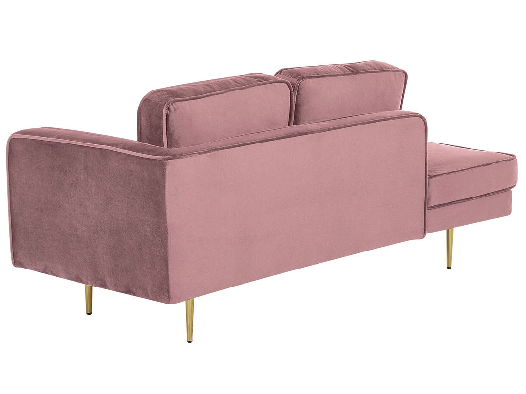 Miramas Right Hand Velvet Chaise Lounge Pink