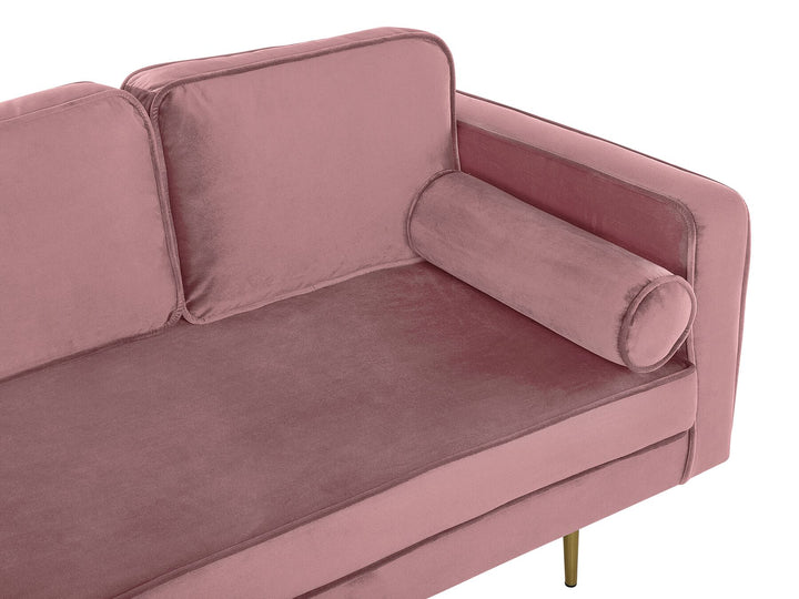 Miramas Right Hand Velvet Chaise Lounge Pink