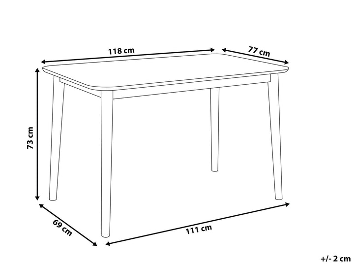 Brannock Wooden Dining Table 118 x 77 cm Grey