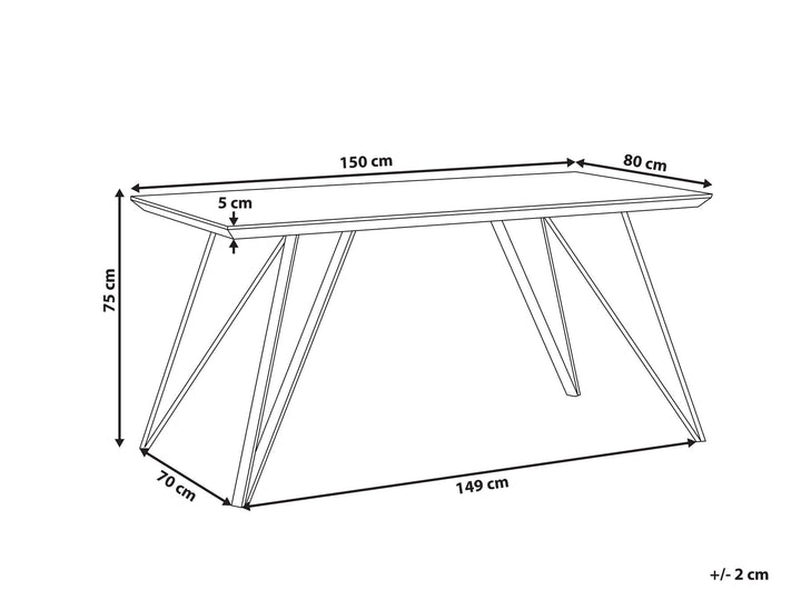 Patrecia Dining Table 150 x 80 cm Marble Effect White with Black