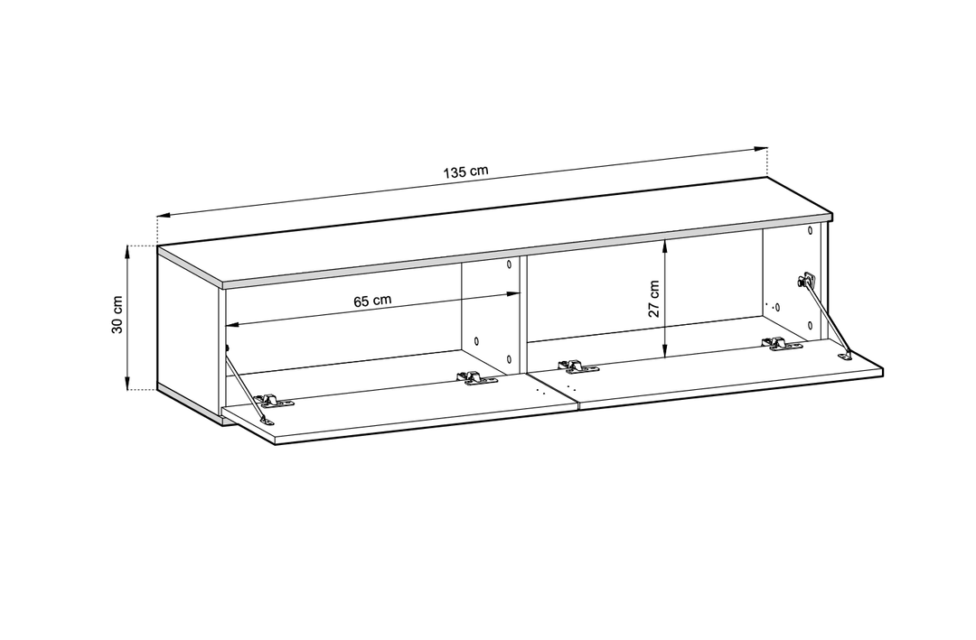 Oro Floating TV Cabinet in White Matt