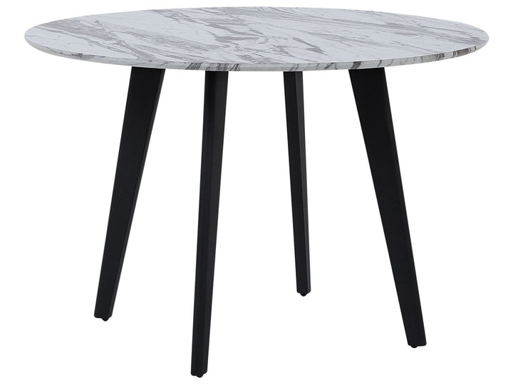 Mosby Round Dining Table ⌀ 110 cm Marble Effect with Black