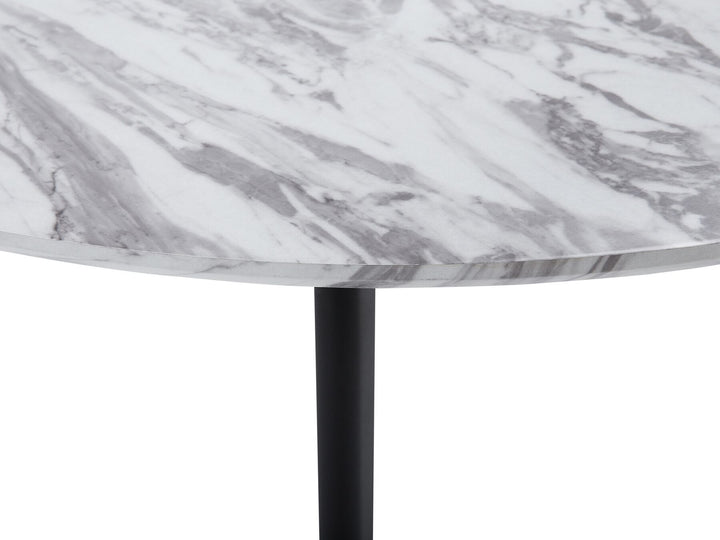 Adrey Round Dining Table ⌀ 110 cm Marble Effect with Black