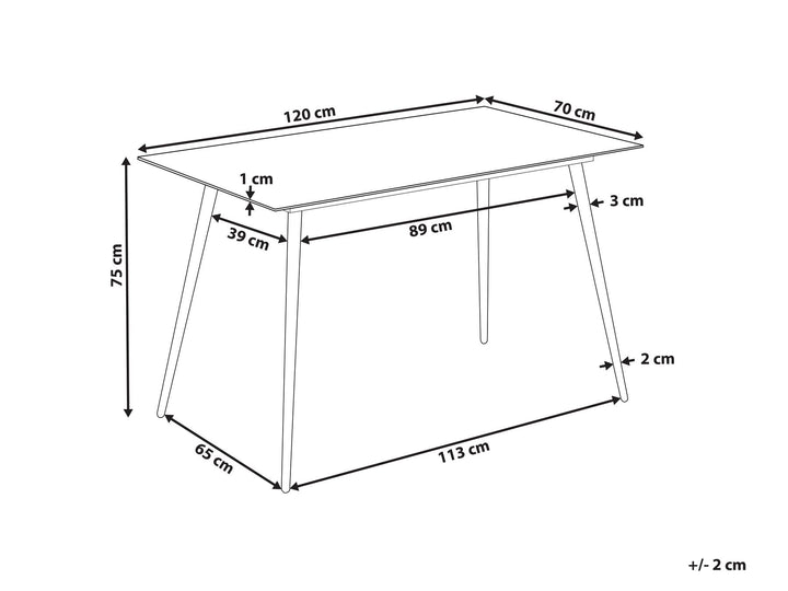 Trent Glass Top Dining Table 120 x 70 cm Marble Effect and Gold