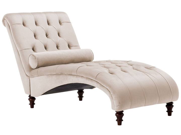 Muret Velvet Chaise Lounge Beige