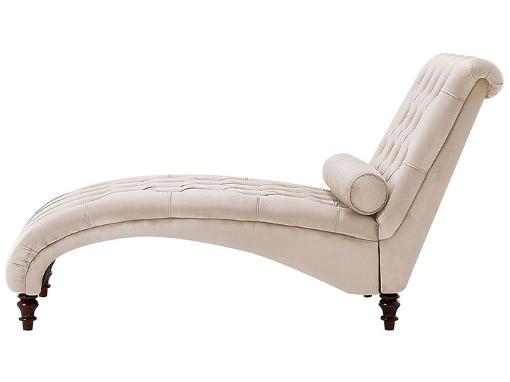 Muret Velvet Chaise Lounge Beige